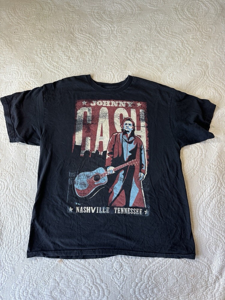 2011 Johnny Cash at Nashville TN Print T Shirt Men’s XL