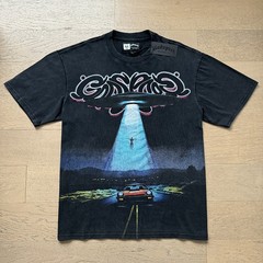 Mens Godspeed Alien spacecraft in the wilderness print Short sleeved T-shirt