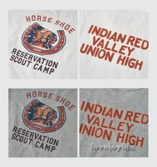 NON STOCK US Retro Heavy Cotton T-Shirt Painted Chieftain/Horse Shoe Basic Tee