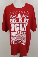 Christmas T Shirt Size XL Red This Is My Ugly Christmas Sweater