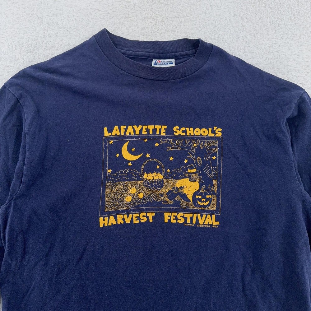 Vintage Lafayette School Harvest Festival Shirt Large Long Sleeve Halloween NJ