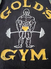 Vintage Gold’s Gym Muscle Joe Stringer Tank Top “OLD JOE” Graphic Blk/Yellow XL+