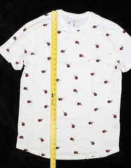 Rue21 Shirt Mens Large White Jersey Scoop Hem Graphic Rose Print 100% Cotton