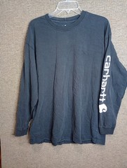 Carhartt Mens Shirt Graphic Spellout Long Sleeve TK0231-M Black Loose Fit Sz XL