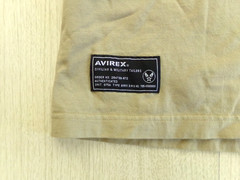 AVIREX USAF Desert Tan Short Sleeve Crew Neck XXL T-Shirt Black Flag Patch
