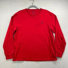 Polo Ralph Lauren T Shirt Mens L Red Custom Slim Fit Cotton Long Sleeve Tee