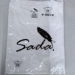 Sada Men’s White 2X Cotton Knit V-Neck Short Sleeve T-Shirt