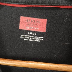 Alfani T Shirt Mens Large Black Cotton Stretch Slim Fit V Neck Short Sleeve