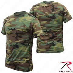 Men’s Camo Short Sleeve T-Shirt – Rothco Poly/Cotton Woodland Camo Tee