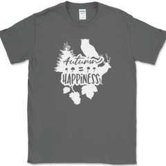 Autumn Happiness T-Shirt Fall Thanksgiving Holiday Seasonal Leaves Tee