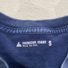 American Giant Men’s Vintage Crew Tee T-Shirt Small Blue Mineral Wash Made USA