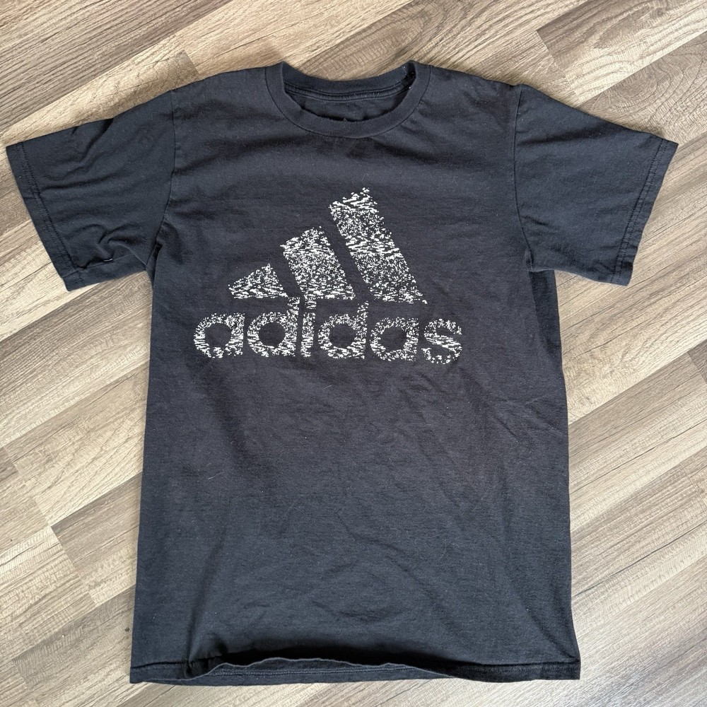 adidas The Go-To Tee Mens Black Graphic Logo Crew Neck T-Shirt Size S/P