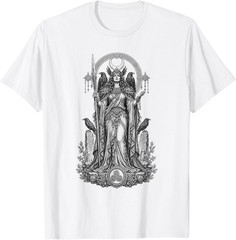 Morrigan Celtic Raven Goddess Sacred Warrior Line Art Unisex T-Shirt