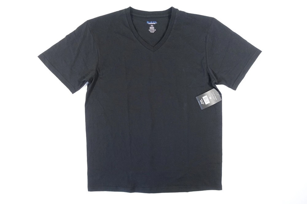 BLUE ICE MEDIUM STRETCH VNECK TSHIRT MENS – BLACK