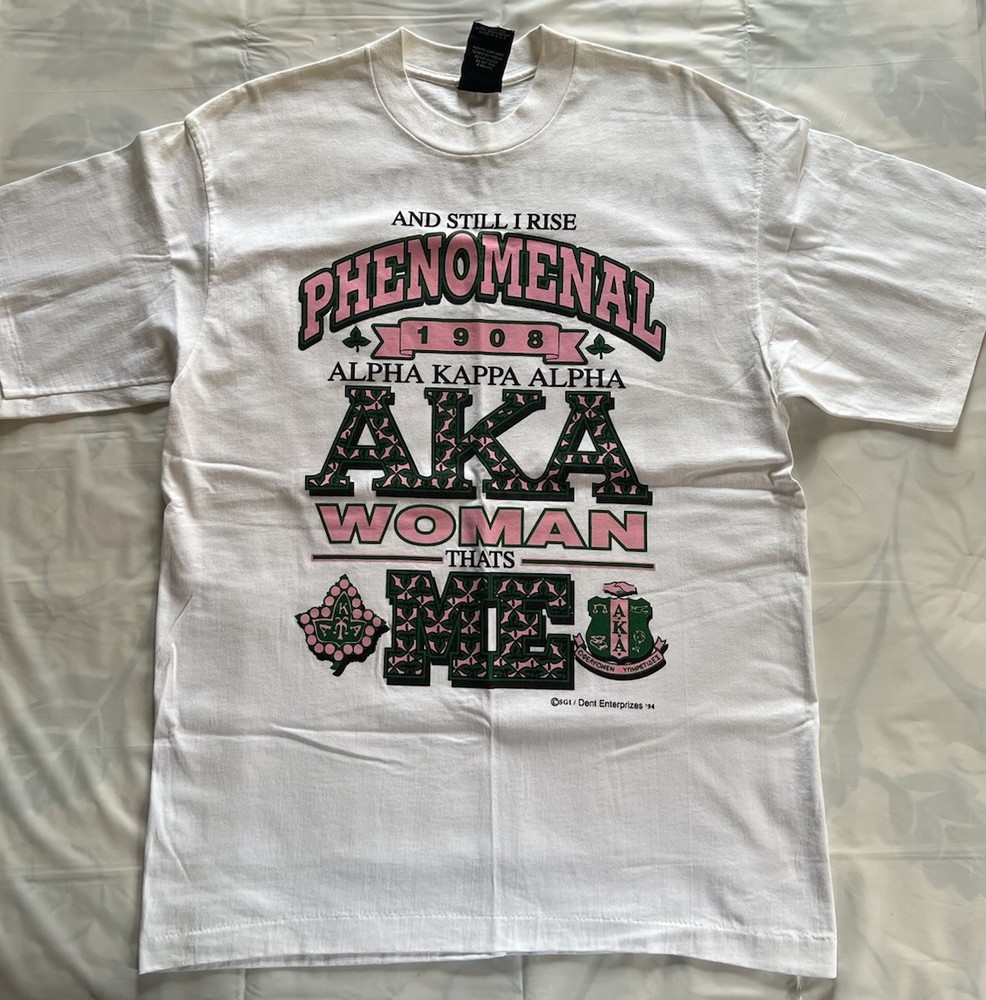 VTG 1994 AKA Alpha Kappa Alpha T Shirt L Phenomenal Woman Maya Angelou RARE