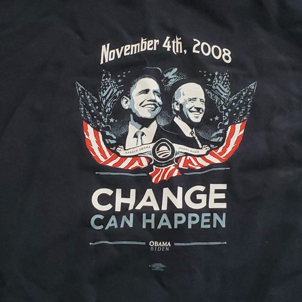 Barack Obama Joe Biden 2008 Change Can Happen T Shirt USA President Size XL