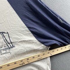 Vintage American Eagle Shirt Mens Large White Blue Reversible Y2K Raglan Skater