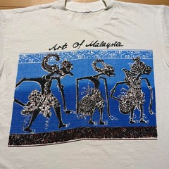 Vintage 90s Art Of Malaysia Wayang Kulit Shadow Puppets Graphic T-Shirt – Large