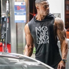 Gym singlets fitness- Men’s Tank Top for Workout – Stringer No Pain No Gain ,