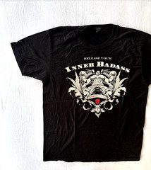 Release Your Inner Badass T-Shirt Black L Pre-Shrunk 100% Ringspun Cotton Tultex