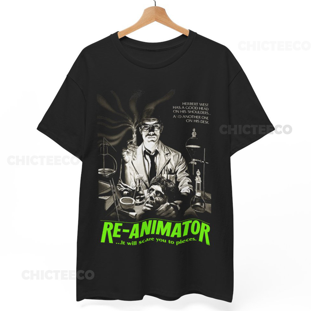 Re-Animator Movie T-Shirt, 80’s Horror Cult Movie Friday the 13th, Punk Unisex