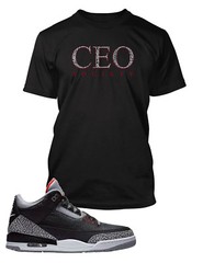 CEO Sneaker Tee Shirt To Match J3 Cement Shoe Men’s Graphic T Sizes Small -10XL
