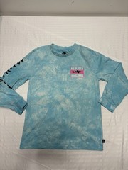 Maui and Sons Vintage Graphic Tee Aqua Blue Size Small Long Sleeve Mineral Wash