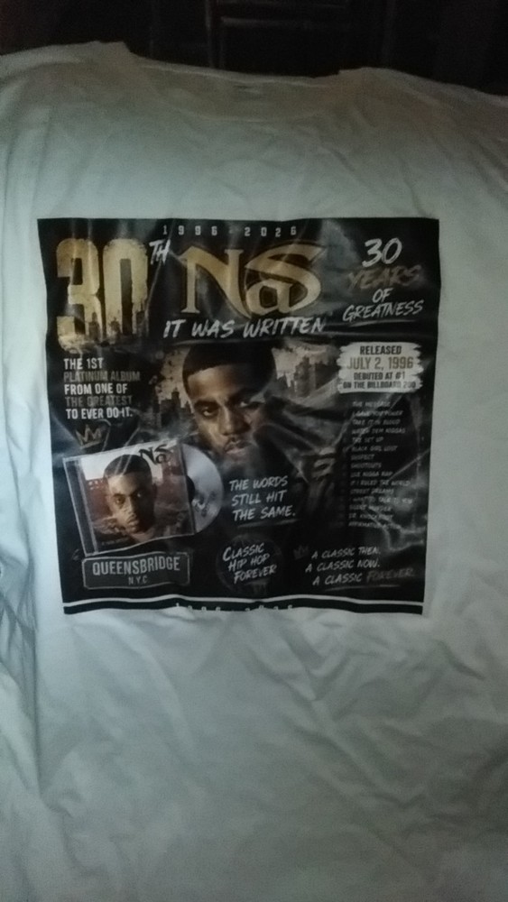Nas 30th Anniversary It Was Written T-Shirt Yankee Stadium Edition XL