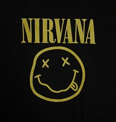 Nirvana Smiley Face Logo Graphic Black T-Shirt Men’s Size Large Gildan Softstyle