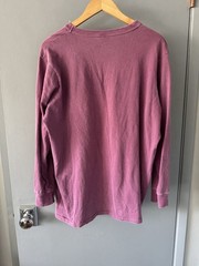 Velva Sheen Long Sleeve Pocket Tee Large Garment Dyed Plum