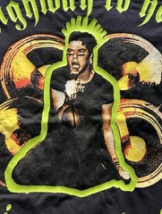 Versus Versace Graphic T-Shirt Y2K Punk Ittierre Italy Black Neon Print XS/S
