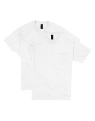 Hanes 2-Pack T-Shirt Beefy-T Adult Pocket Short Sleeve 100% Ringspun Cotton