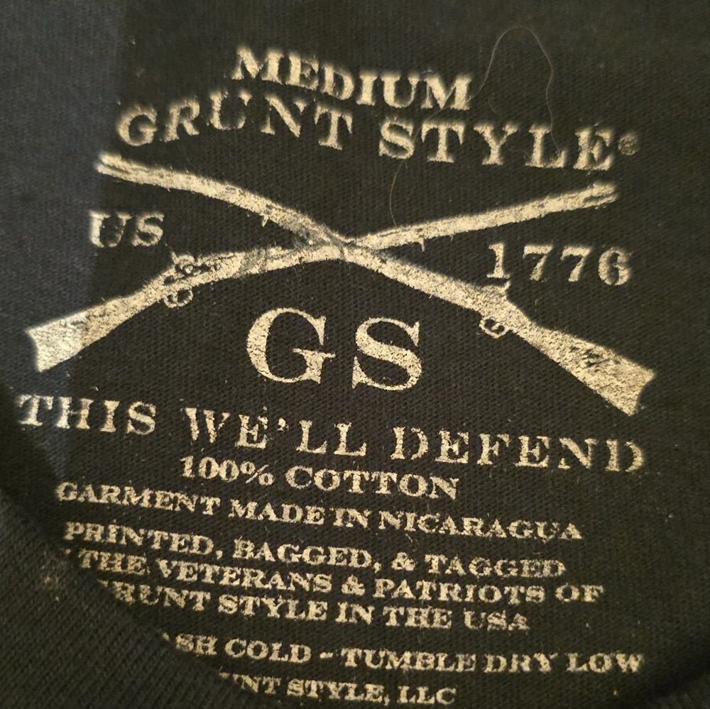 Grunt Style Men’s Navy This We’ll Defend Graphic Crew Neck Cotton Tee M