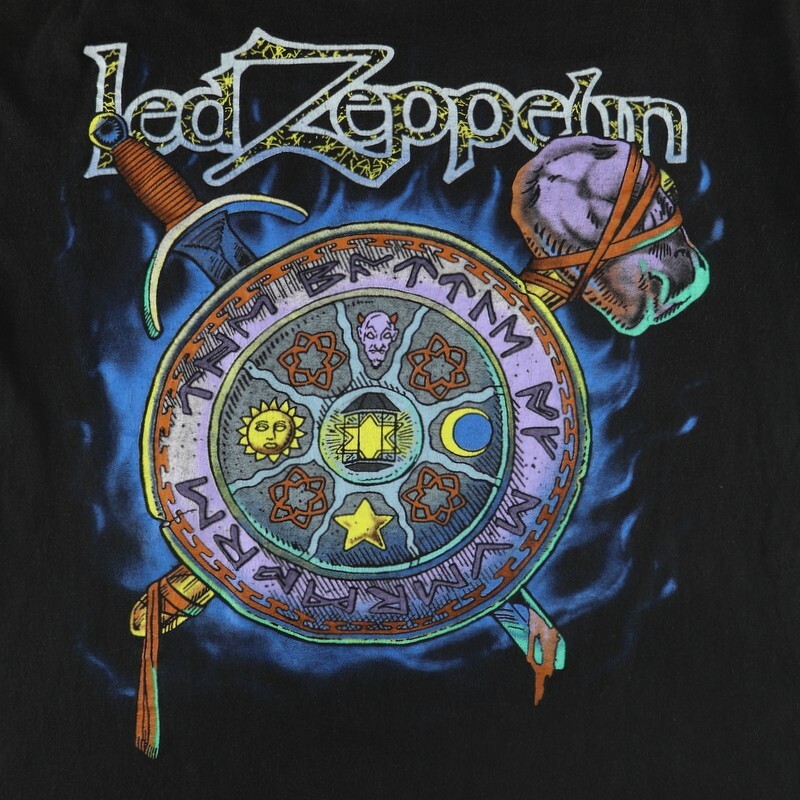 1990s Led Zeppelin Shield Black Men S-234XL T-shirt NG2793
