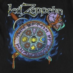 1990s Led Zeppelin Shield Black Men S-234XL T-shirt NG2793