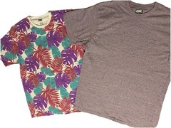 Lot 2 CSG men’s T Shirts heathered Purple & Floral Leaf Print summer Size XL