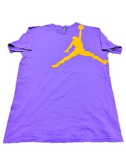 Jordan Brand Mens Large Purple Gold Jumpman Logo T-Shirt Tee
