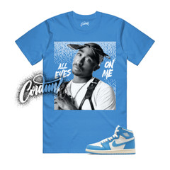 1 UNC Reimagined White Dark Powder Blue Sail T Shirt Match TP