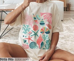 Seashells Tshirt Comfort Colors Vintage Shell Cottage Core Aesthetic Shirt Nauti