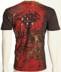 ARCHAIC by AFFLICTION Black BRASS Short Sleeve Slim Fit Y2K MMA Elite T-shirt