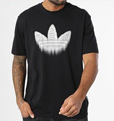 NEW MEN’S ADIDAS ORIGINALS HALLOWEEN SKELETON TREFOIL SHIRT ~SIZE LARGE #JI5871