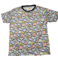 Oh Snap! by Drill Clothing Co Mens Large 90s Retro Geometric Pastel T-Shirt L
