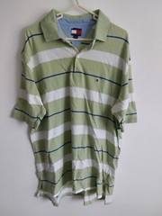 TOMMY HILFIGER XL XG GREEN WHITE BLUE POLO SHIRT VERY GOOD USED CONDITION