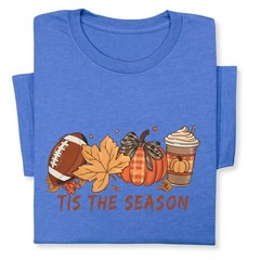 Tis the Season Fall T-Shirt, Pumpkin Spice & Football Autumn Tee