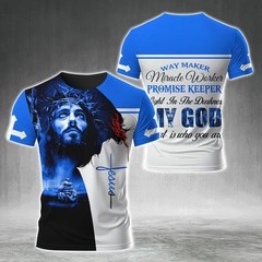 Jesus The Light In The Darkness Christian Gift AOP Shirt 3D T-Shirt S-5XL