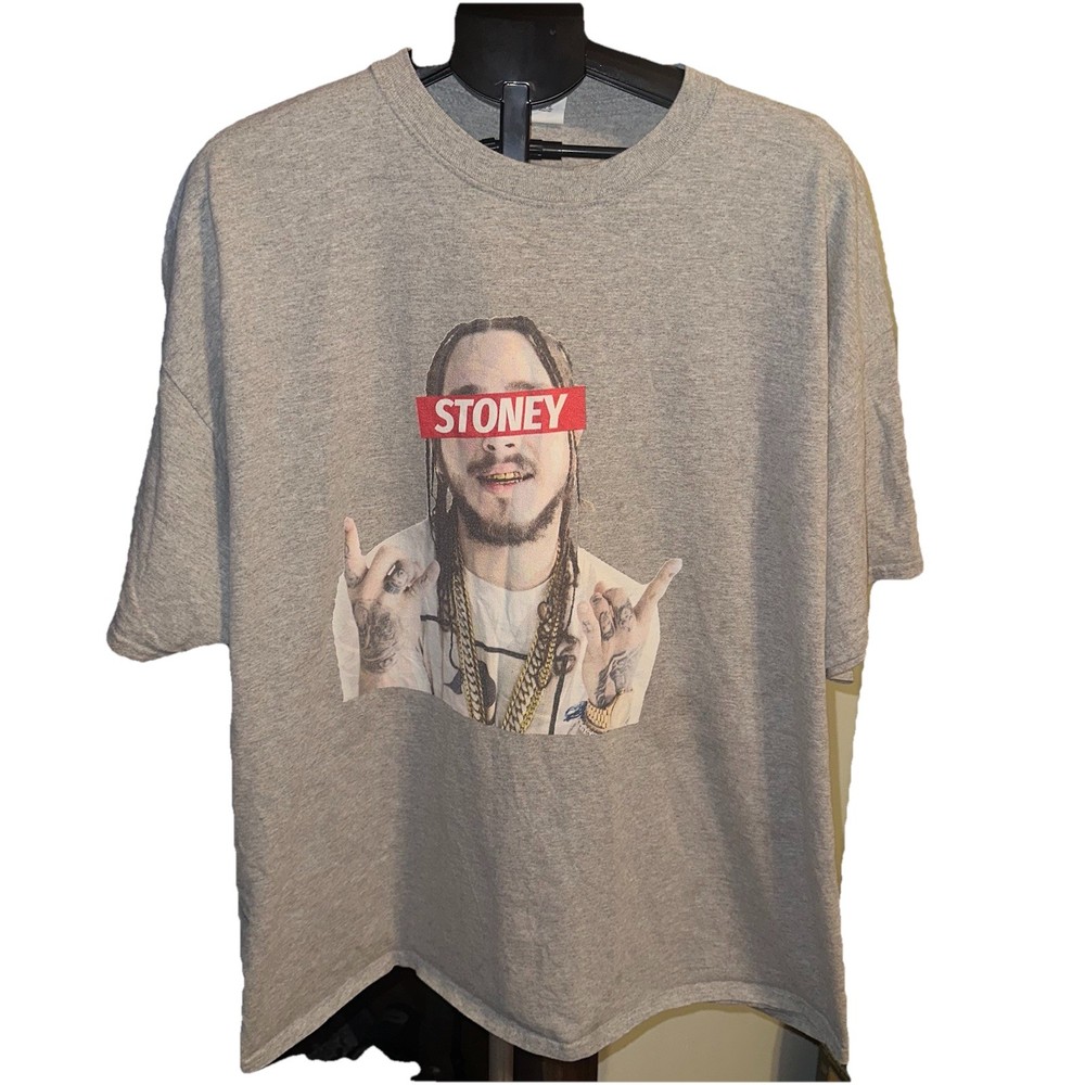 POST MALONE Mens 3XL Tshirt STONEY Rap Hiphop Music Band Official 2016 Gray EUC