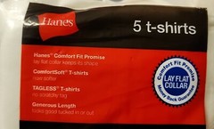 Hanes Men’s 5-Pack Cotton Tagless, Lay-Flat Collar T-Shirts, Size L White 2135P5