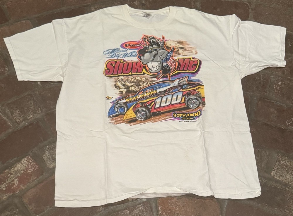 VTG 2003 Show-Me 100 Dirt Track Racing T-Shirt West Plains Speedway Size 3XL