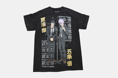 Jujutsu Kaisen Gojo And Geto Mens Black Mineral Wash Manga Shirt New Small