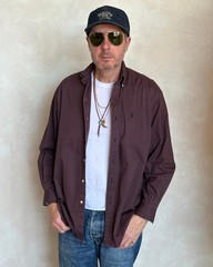 Ralph Lauren BLAKE Button-Down Shirt Medium | Solid Burgundy 100% Cotton | Mens